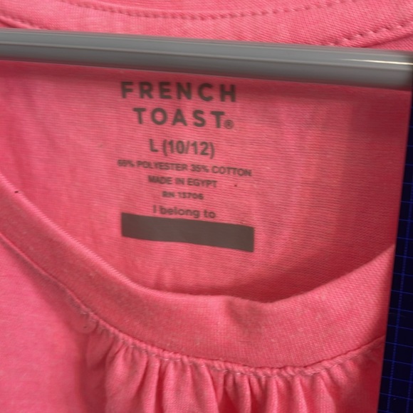 FRENCH TOAST NWT Girls Size Large (10/12) Bright Pink shirt crew neck top cotton - Picture 3 of 9